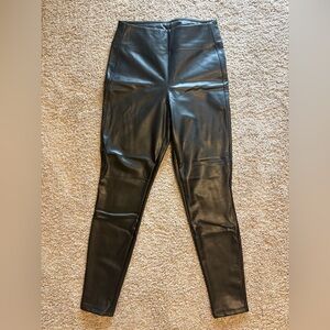 GAP Shiny Black Faux Leather Pants